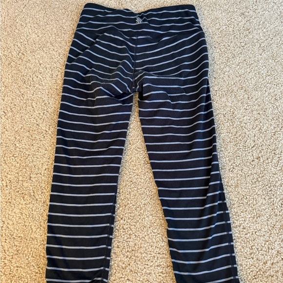 Athleta Black and Gray Striped Leggings - Picture 2 of 7